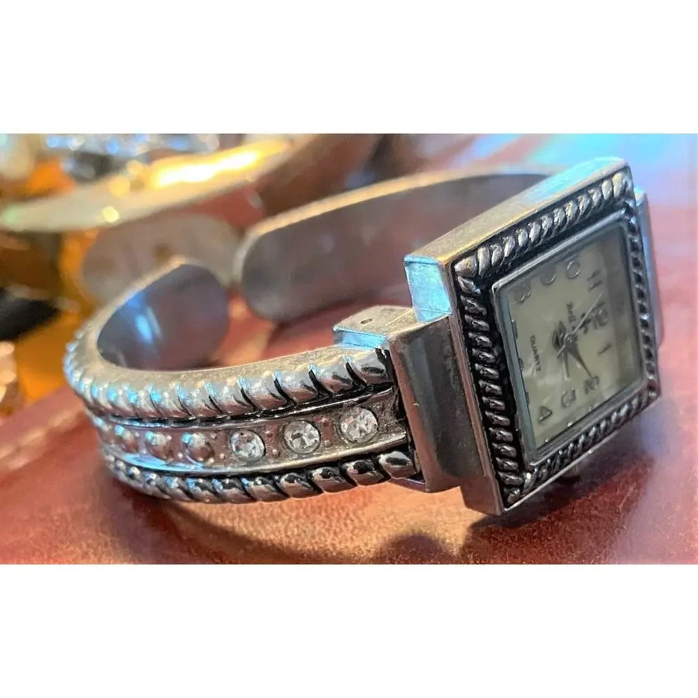 Women's 24mm Silver Tone Bella& Rose Watch, Crystal; Accents, MOP Face